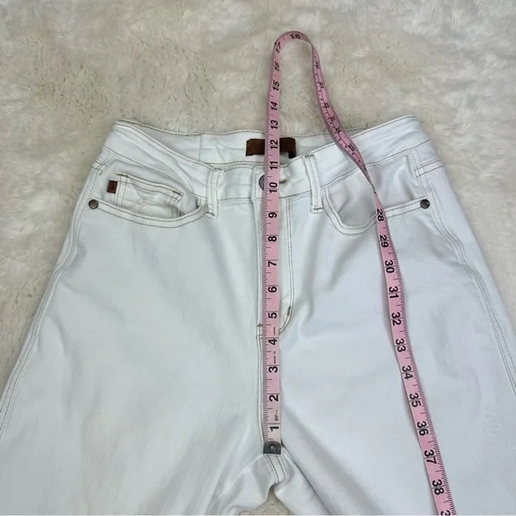 Judy Blue White Straight Leg Jeans, 28 - Picture 5 of 10